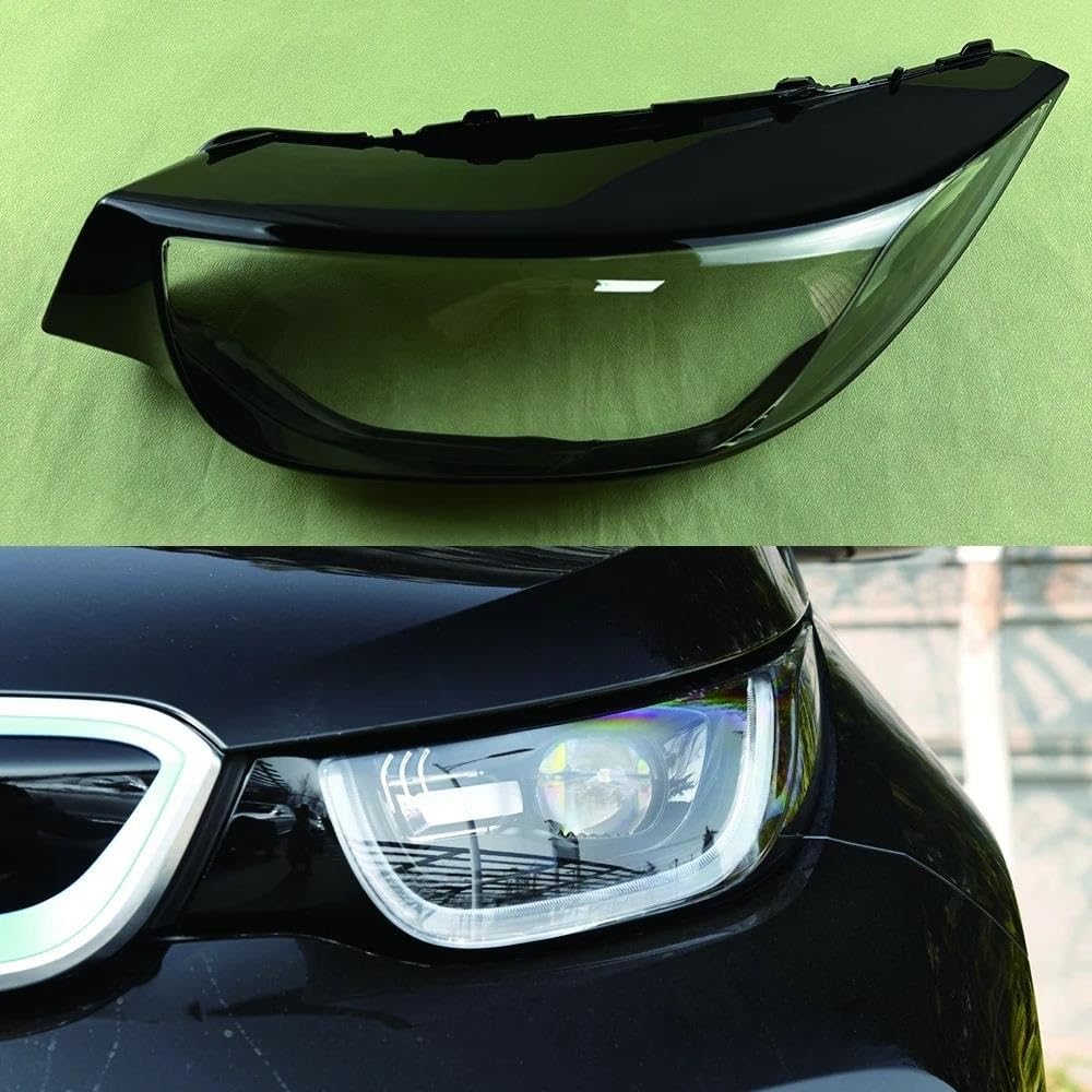 Accessori Auto Compatibile con BMW per I3 2014 2015 2016 2017 2018 2019 2020 Copriobiettivo Faro Paralume Trasparente Custodia Lampada Faro Shell Custodia Luce Automatica(Left)