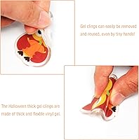 Vista 3 de 20 calcomanías de gel grueso de otoño, para niños, niños pequeños y adultos, para ventanas, hogar, avión, aula, guardería, suministros para fiestas