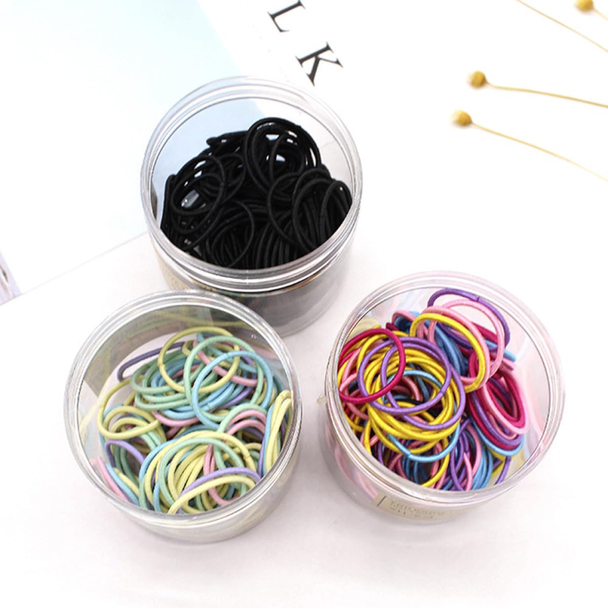 minkissy 400piezas Elásticos Multicolores Para Gomillas Para Cabello Accesorios Para Peinados Infantiles