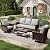 MIXPATIO 4-Piece Patio Furniture Set, Oversized Outdoor Wicker Sofa with Swivel Chairs and Coffee Table, Sectional Rattan Outdoor Conversation Set for Poolside Backyard Deck, Grey