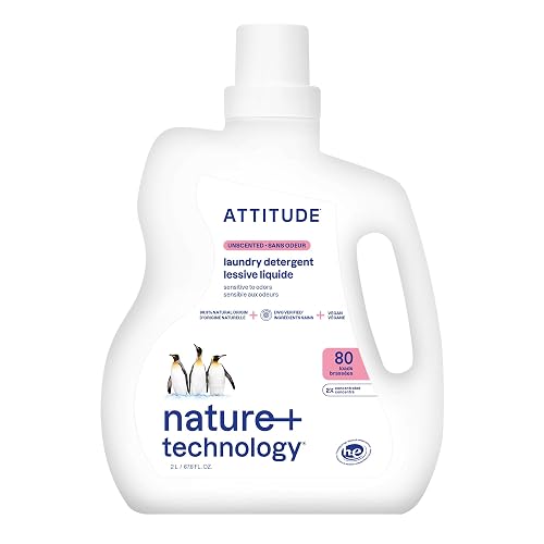 ATTITUDE Free and Clear 2X Concentrated Detergent, Unscented, 80 Loads