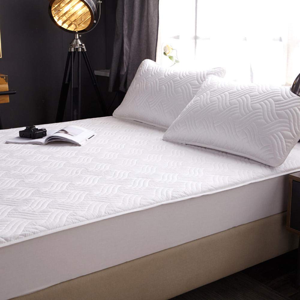 YFGY Fitted Bottom Sheet Only Resistant Deep Pocket,Elastic Fitted Sheet Home Bed Linen, Mattress Protector Bedspread for Bedroom Hotel White King 180220cm