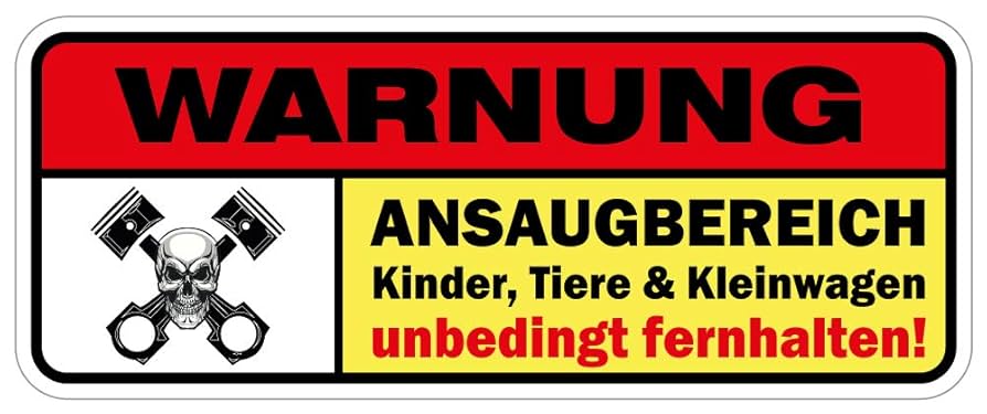 sticker-dealer Aufkleber Warnung: Ansaugbereich Kinder