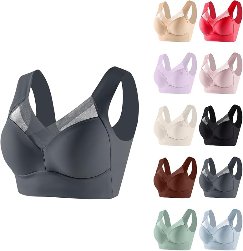 Women Bras Wireless Seamless Full Coverage Push Up Bralette Soft Wide Strap High Support Bra Plus Size