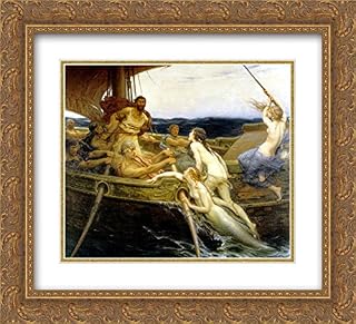 Ulysses And The Sirens 22x20 Gold Ornate Frame and Double Matted Museum Art Print by Herbert James Draper