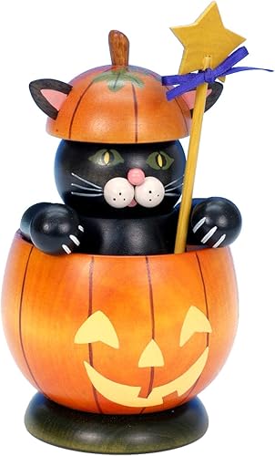 Gato Fumador Incienso alemán con calabaza - 16,5 cm / 6 pulgadas - Auténticos fu