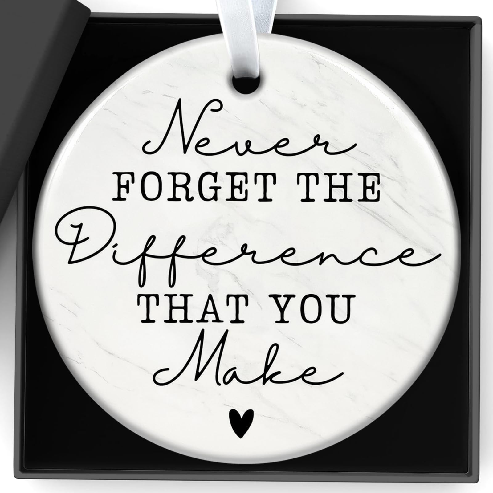 Qylazune Women's Encouragement Thank You Gifts For Ceramic Plaque Never Forget The Difference That You Make For Men, Mentor, Friend, Family, Colleague, Teacher，Nurse Well Done Gifts For Christmas Thanksgiving Gift
