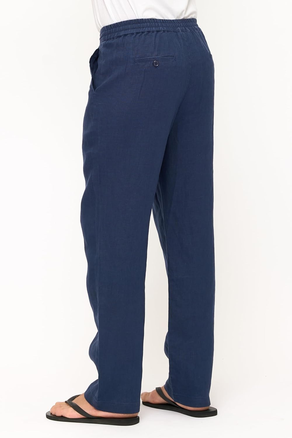 Men's Casual 100% Linen Pants with Drawstring and Elastic Waist - Image 4