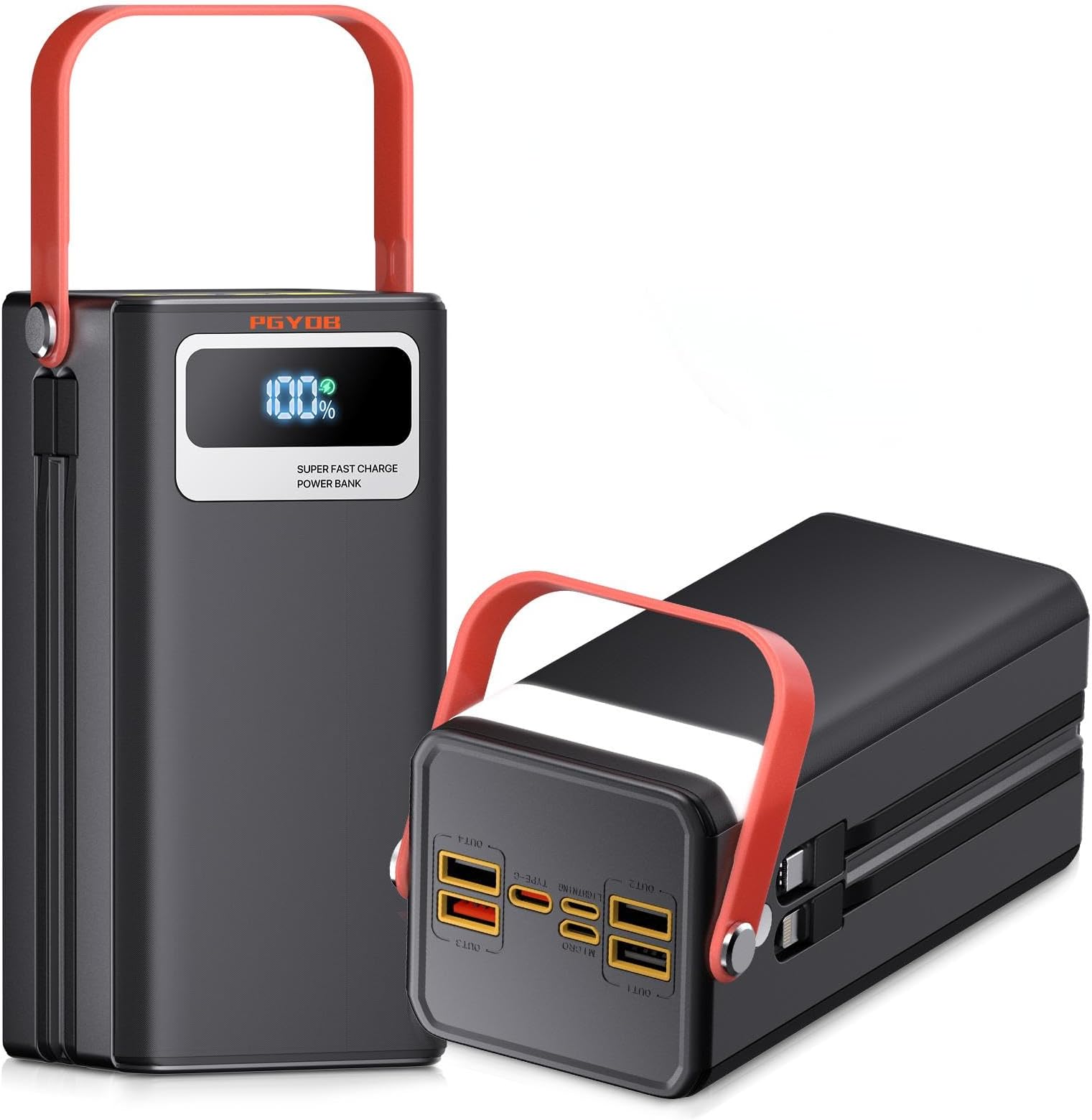 Portable Power Station, 27,000mAh Outdoor Generator with Built in Cable, Portable Power Bank Backup Battery for Phone Charge, Travel, Home use, Camping, RV Trip