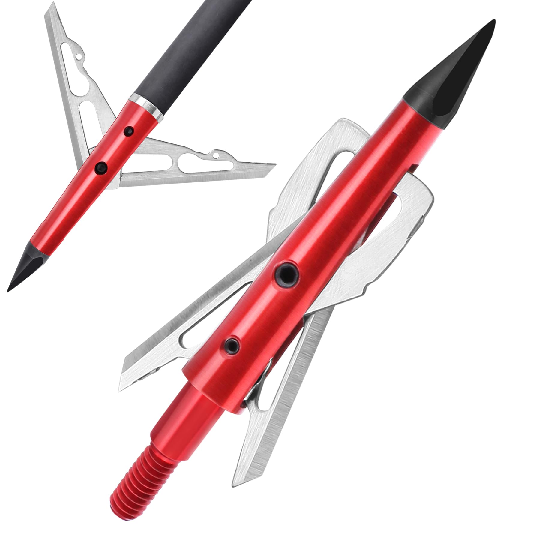 Photo 1 of DEEPOWER 6 Pack Broadheads 100 Grain Mechanical Hunting Broadheads for Crossbow and Compound Bow 2" Cutting Diameter (100 Grain)