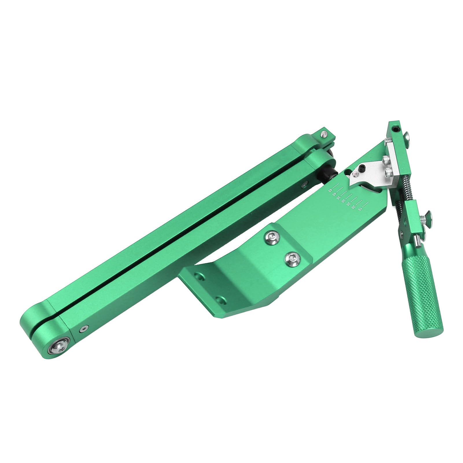 Afilador de Cortacésped, Herramienta de Afilado de Aleación de Zinc Ajustable de 15 a 45 Grados, Afilador de con Rodamiento de Bolas con Compatibilidad con Cuchillas Derecha e Izquierda