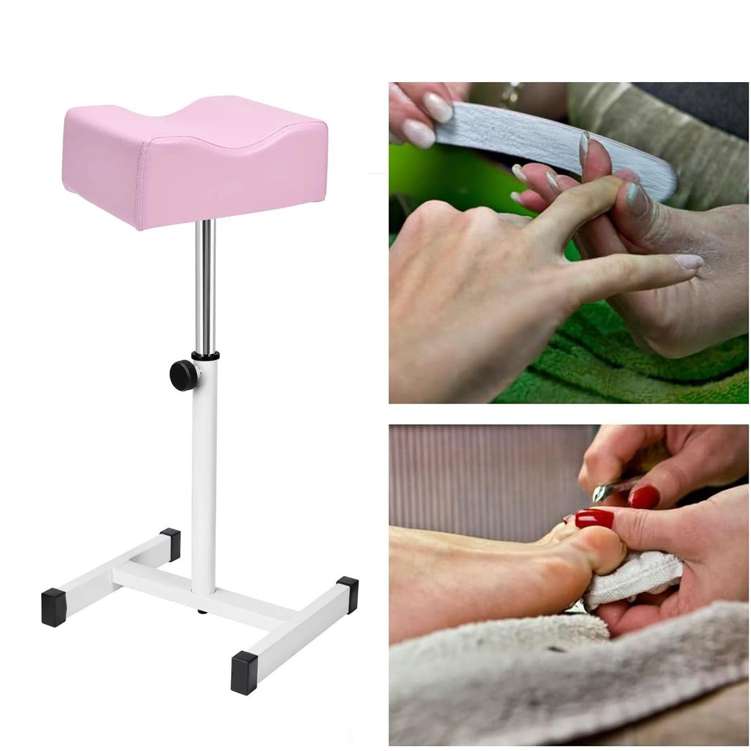 Sillones Pedicura,Reposapiés Regulable en Altura para Silla Pedicura,para Soporte de Piernas Salón de Belleza y Salón de Uñas(Rosa)