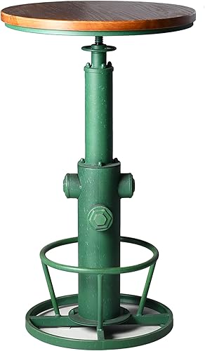 Miniatura 19 de Topower Mesa de bar industrial de 38.58-48.43 pulgadas, ajustable para cocina, comedor, café, bistró, color blanco antiguo Azul antiguo,Verde