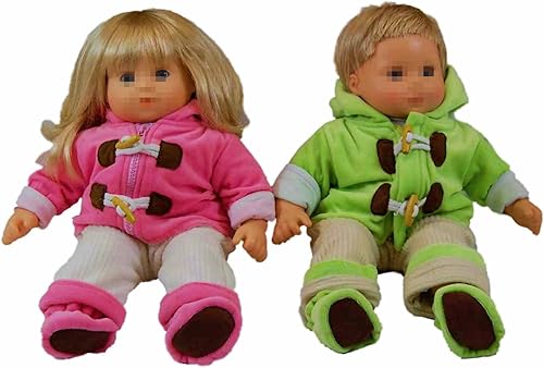 Miniatura 7 de The Queen's Treasures Ropa de muñeca de 15 pulgadas diseñada para su uso con muñecas de bebé Bitty, overoles verdes y crema, camisa, chaqueta y