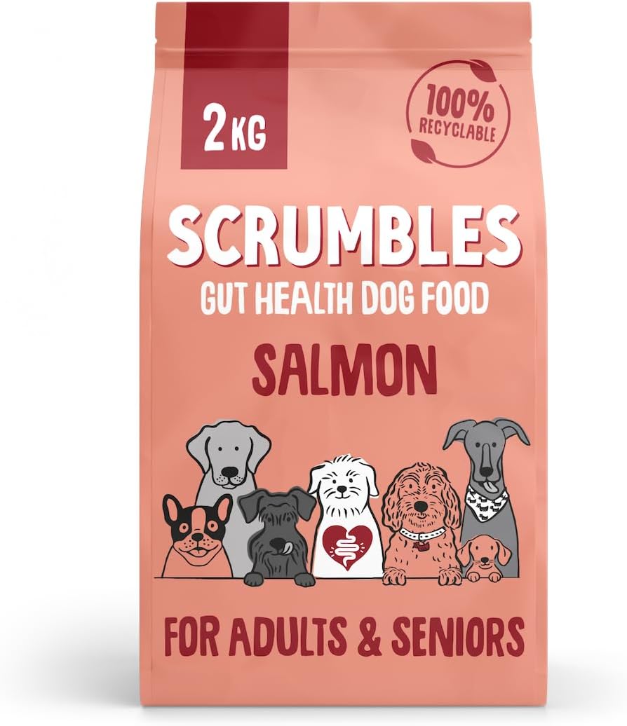โ Natural Dry Dog Food, Grain Free Recipe with Fresh Salmon, for Adults and Senior Breeds, 2 kg Bag,package may vary