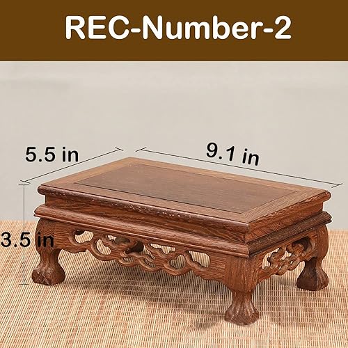 Miniatura 9 de Jarrón rectangular de madera con base de palisandro, estatua de Buda, soporte de exhibición para manualidades