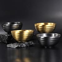 Vista 2 de Cuencos de acero inoxidable 18/8 de 17 onzas, de doble capa, con aislamiento, para sopa de fideos, arroz, ensalada, cuencos de metal para aperitivos