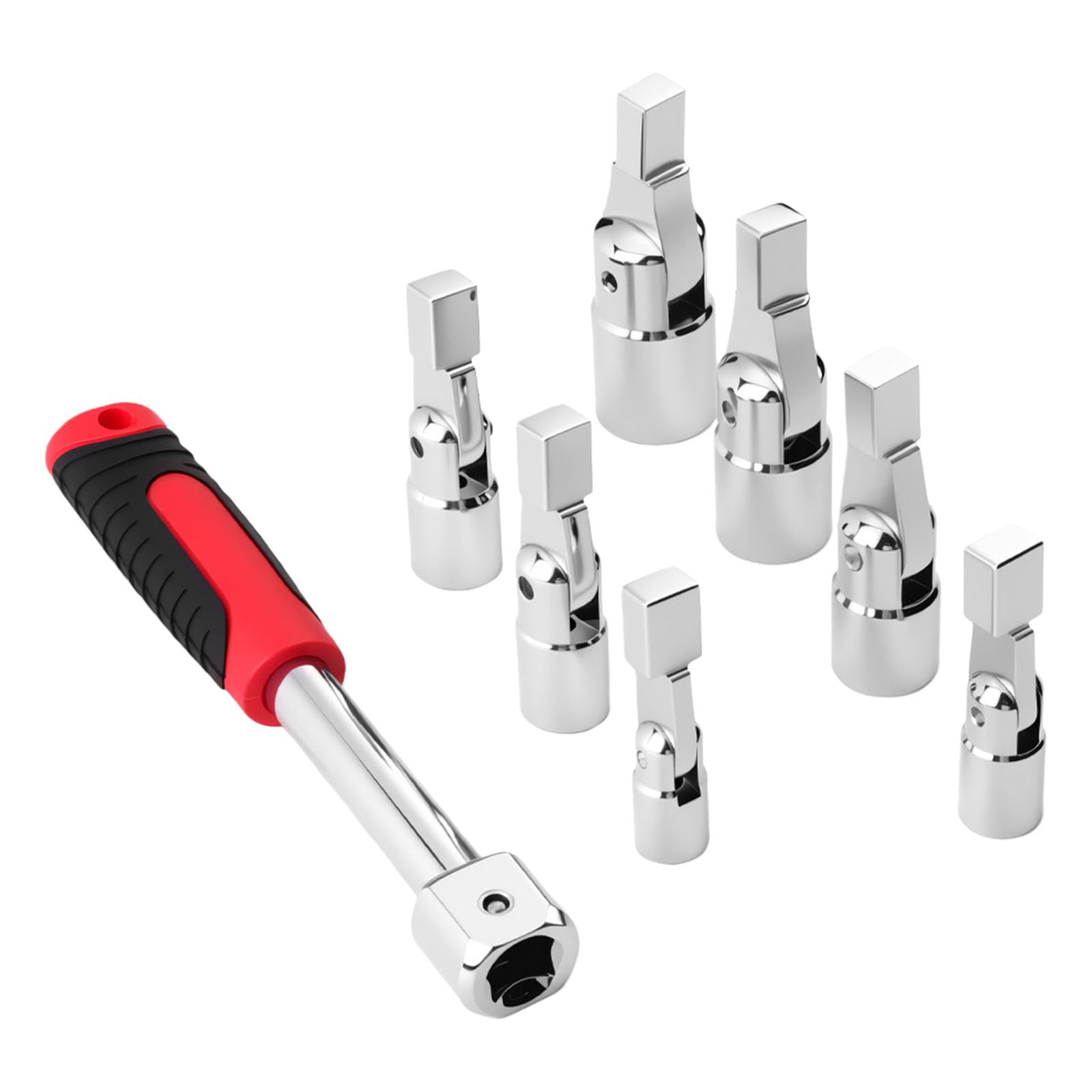 Msioytog 8 Piece Multipurpose Socket Wrench Set Interchangeable Heads for Automotive Home Repair Spanner Wrench Set