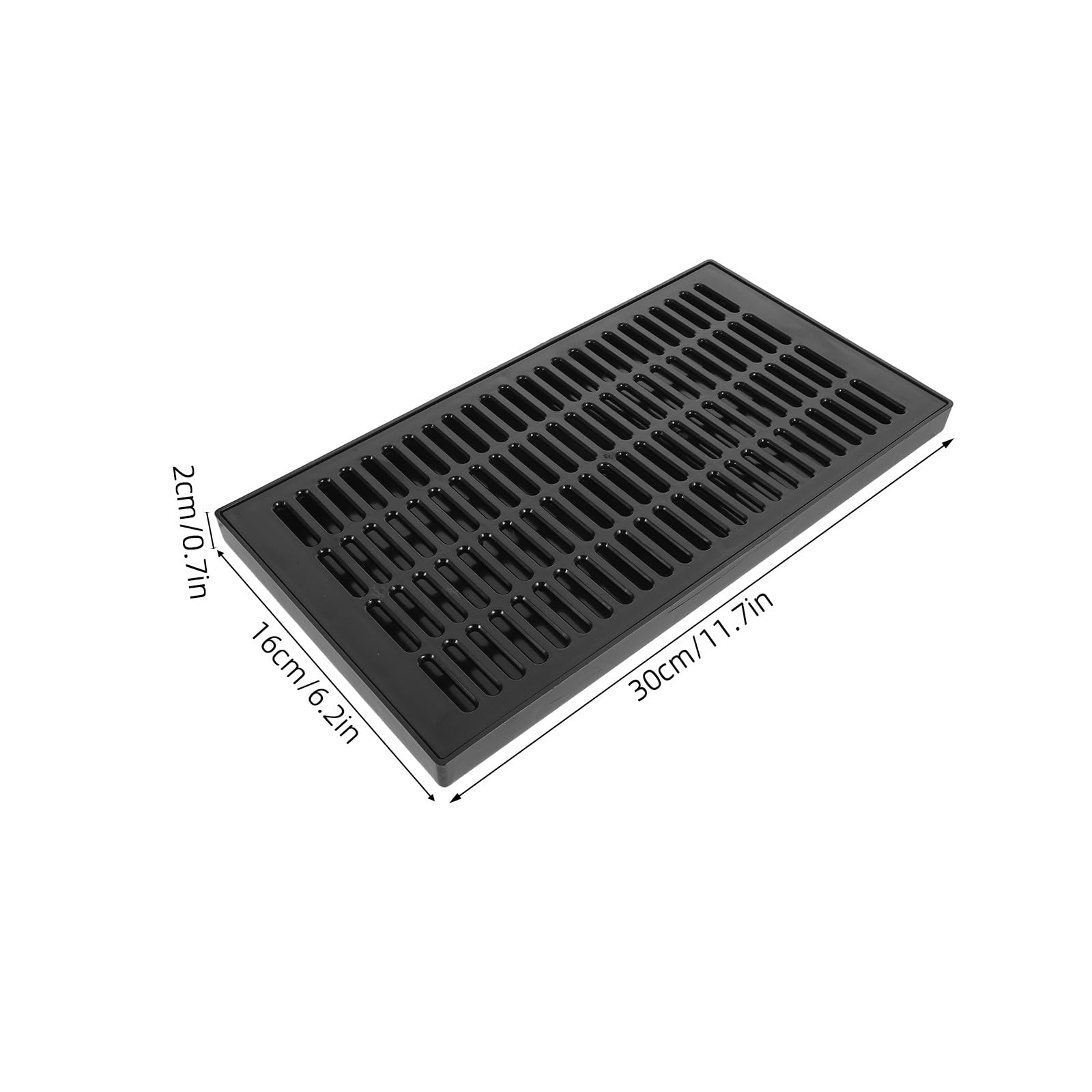 Bac Récupérateur de Gouttes Construction Robuste et Résistante en Plastique Noir Forme Rectangulaire Moderne pour Tireuse à Bière Accessoire pour Bar à Domicile