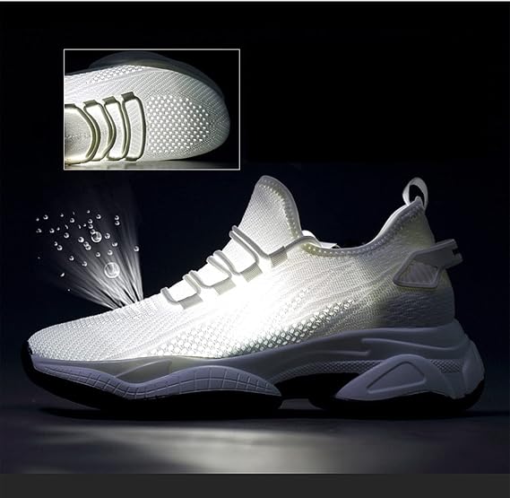 AIRFUL Summer Elevator Shoes For Men Invisible Height Increasing 2.36inch Breathable Mesh Fashion Sneakers Shoes That Make You Taller Men (Color : White, Size : 7.5 UK)
