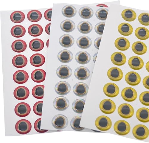Miniatura 8 de 900pcs Surtido 3D Simulación Láser Señuelo de Pesca Ojos Artificiales Ojos de Pez para Pesca Señuelo 0.315 in 0.394 in 0.472 in