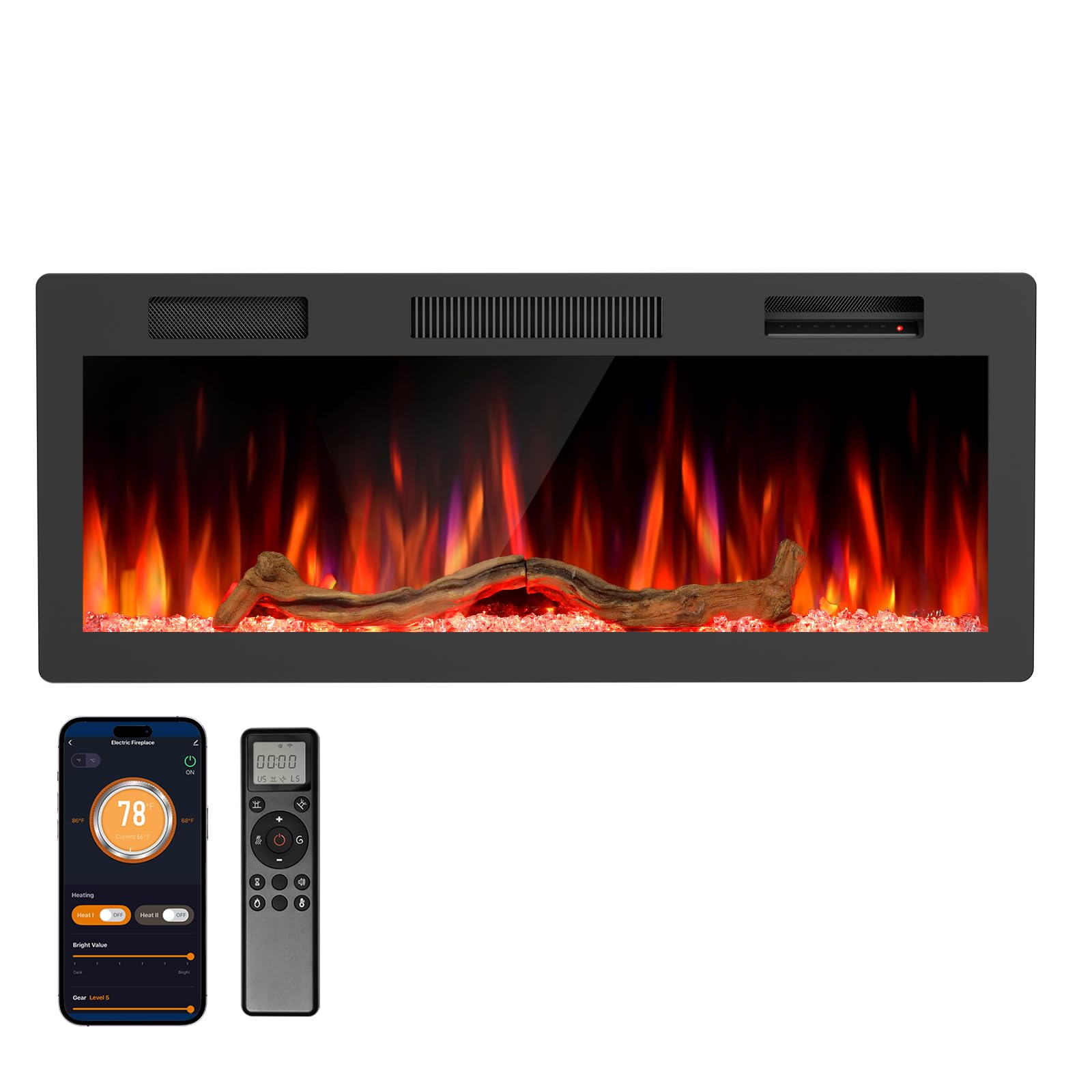 R.W.FLAME 42 Inch Smart Electric Fireplace