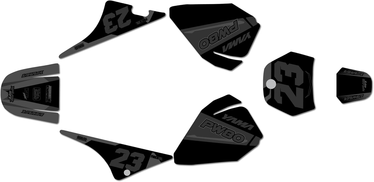 Graphics Kit for Yamaha PW80 (All Years) Evader Series Red 16 Mil - On/Off the Road - Dirt Pit Bike Motorcycle Stickers, Dirtbike Racing Automotive Decal Motocross Accessories no-Plastics