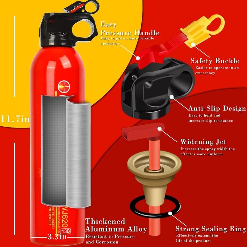 Ougist Fire Extinguisher for The House,This Special Water-Based Fire Extinguisher Can Be Used in Cold Environments and Easily Prevents The Re-Ignition of Burning Materials.