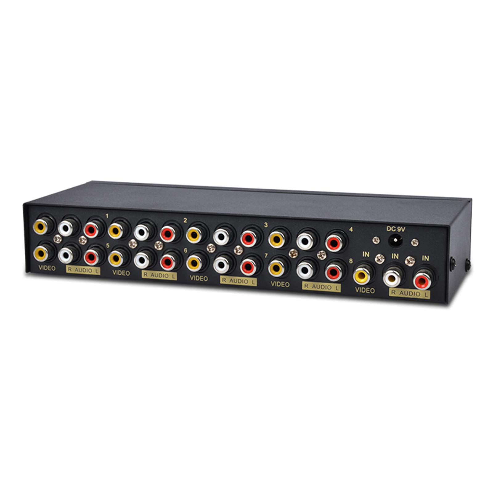 8-fach Composite RCA AV Splitter 1x8 Video 1 in 8 Out Selector Box Splitter Distributor für STB DVD HDTV
