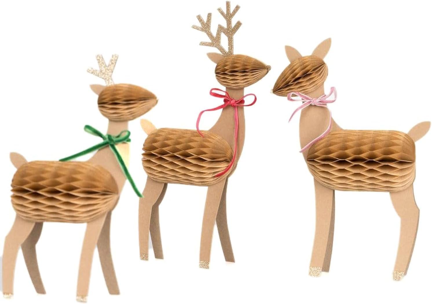 Meri Meri - Honeycomb Reindeer Family - Rengeyiği Ailesi Dekorlar (3'lü)
