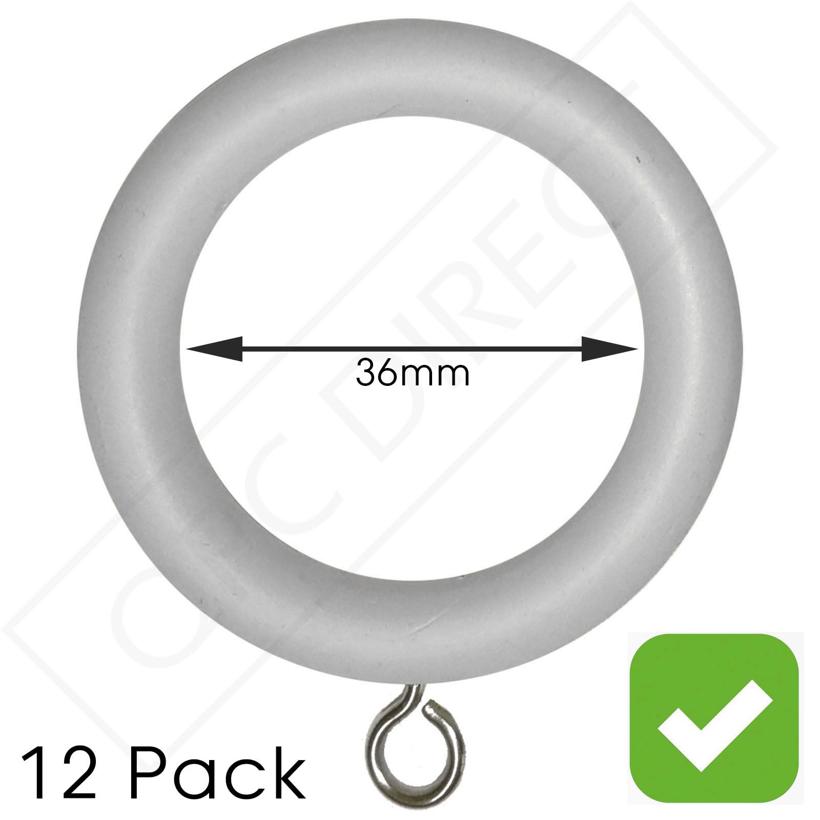 A&F Rod Décor - 10 Curtain Rings W/Clips 2 inch Cocoa