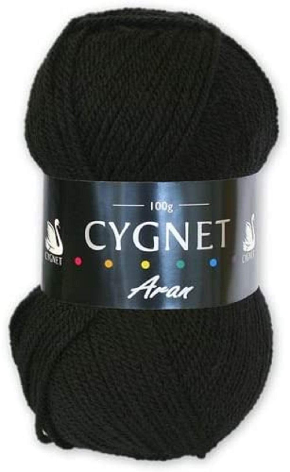 Cygnet Black Aran Knitting Yarn 100G 100% Acrylic 217
