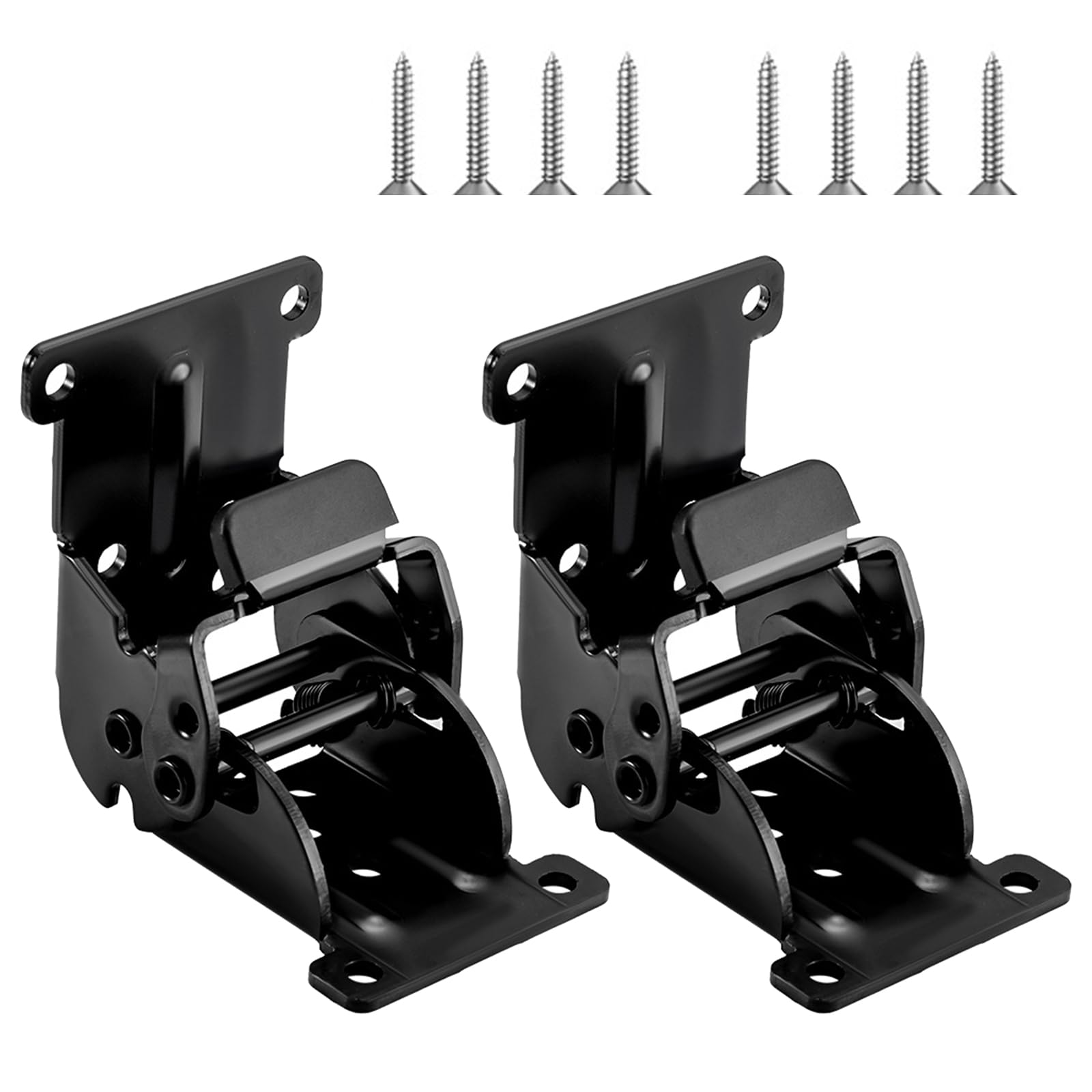 Shyyoulqe Black 2Pieces Sturdy Iron Folding Hinges Home Accessory For Table Legs And Cabinet Door Concealed Locking Folding Tables Use Iron Hinges