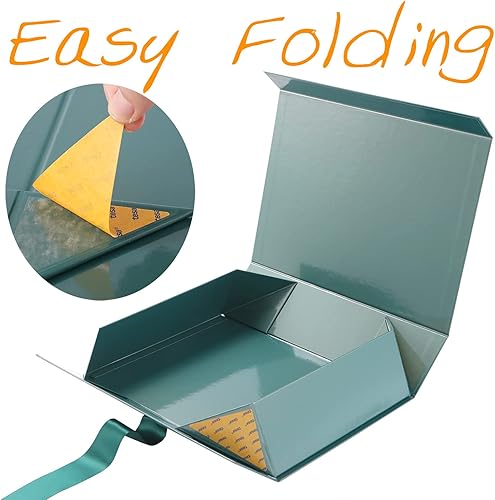 Miniatura 5 de Green Bean 5 cajas de regalo grandes con cinta de 13 x 9.7 x 3.4 pulgadas, cajas de regalo verdes con tapas grandes, cajas de propuesta de padrinos