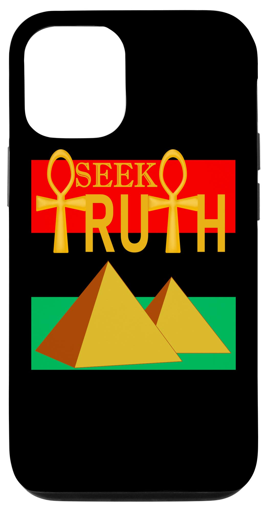 iPhone 12/12 Pro Kemetic Pan-African Flag Ankh Egyptian Pyramid Case