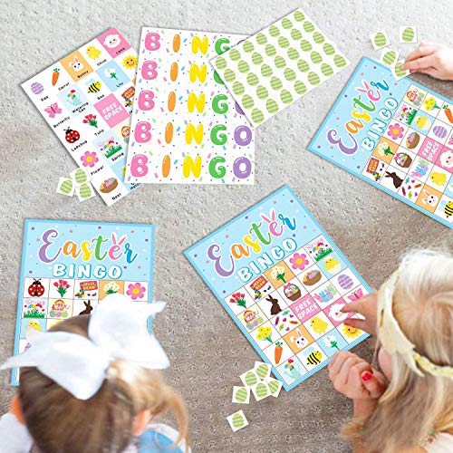 Easter Bingo Game Cards for 24 Players Sunday School Game Boy Girls Spring Easter Party Supplies Preschool Classroom Activity