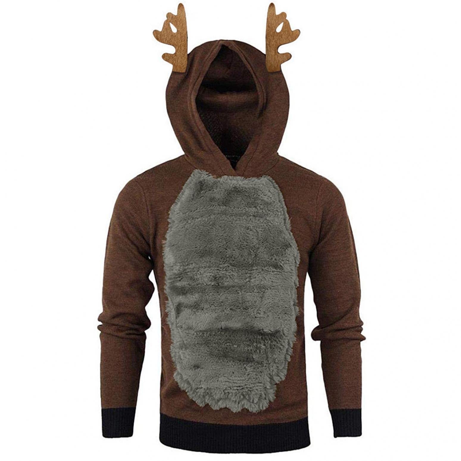 Dressinmens Christmas Hoodie Mens Hoodie With Double Sided Terry