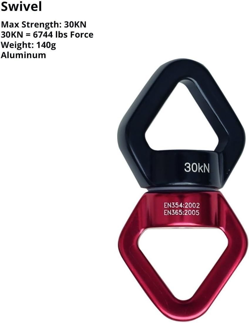 F.Life Aerial Silk Hardware Kit-Heavy Duty 30 kN Rescue Figure 8 & 30 KN Swivel & 25 KN Steel Carabiners Yoga Hammock Rigging 360 Spin Rotational Device