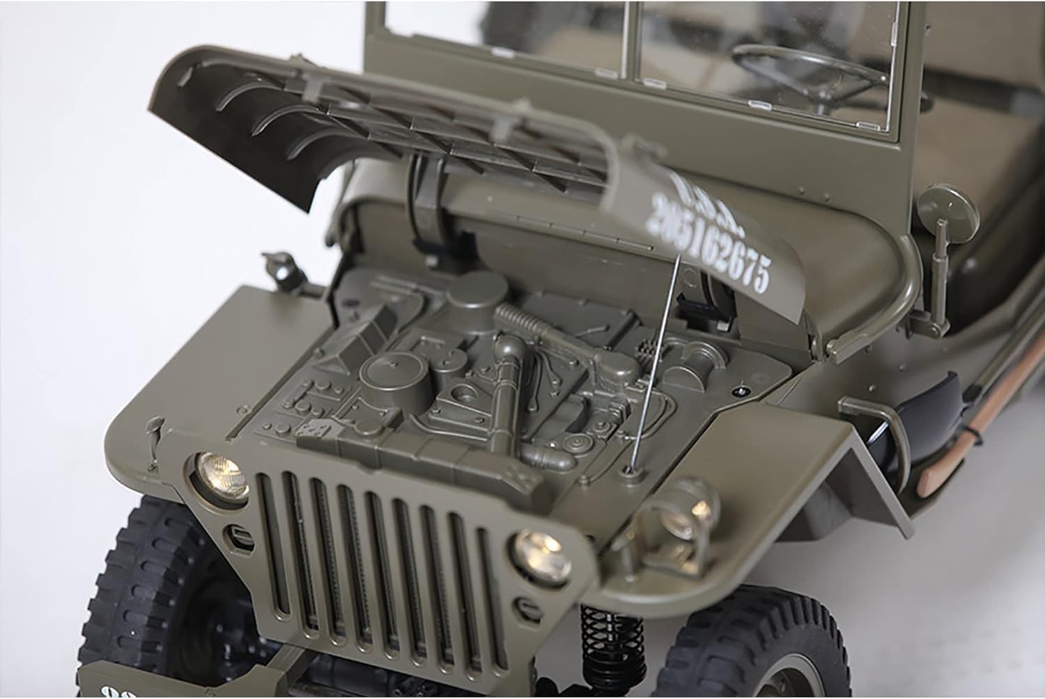 Fms 1/6 1941 MB Scaler RC mini Jeep RC Truck MB Scaler 4x4 Hobby Grade Brushed RC Rock Crawler RC Army Military Truck for Adults,RS (1/6)