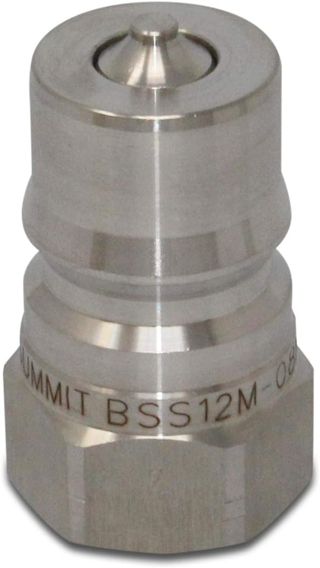 Summit Hydraulics 1/2" NPT Stainless Steel ISO 7241-B Quick Disconnect Hydraulic Coupling/Coupler Set