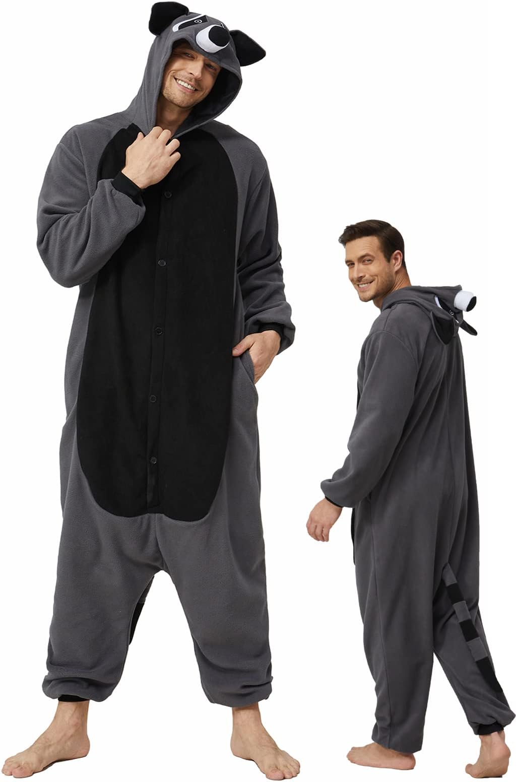 Kigrucme Unisex Adult Cartoon Onesie Pajamasr One Piece Black Bear Animal Costume Halloween Cosplay Homewear Anime Costume