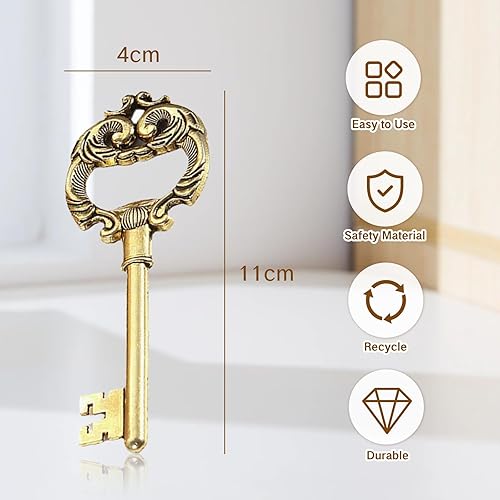 Miniatura 2 de Abridor de botellas con llave vintage para bar, estilo antiguo, cerveza, vino, tradicional, festival, cena, diseño fresco, bartenders, herramientas