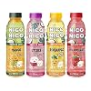 NICONICO COCONUT GEL JUICE DRINK-VARIETY PACK [16.9 fl oz, Pack of 12 (3 bottle of each Mango/Lychee/Strawberry/Pineapple)] Refreshing 30% Fruit Juice Drink with Coconut Gel