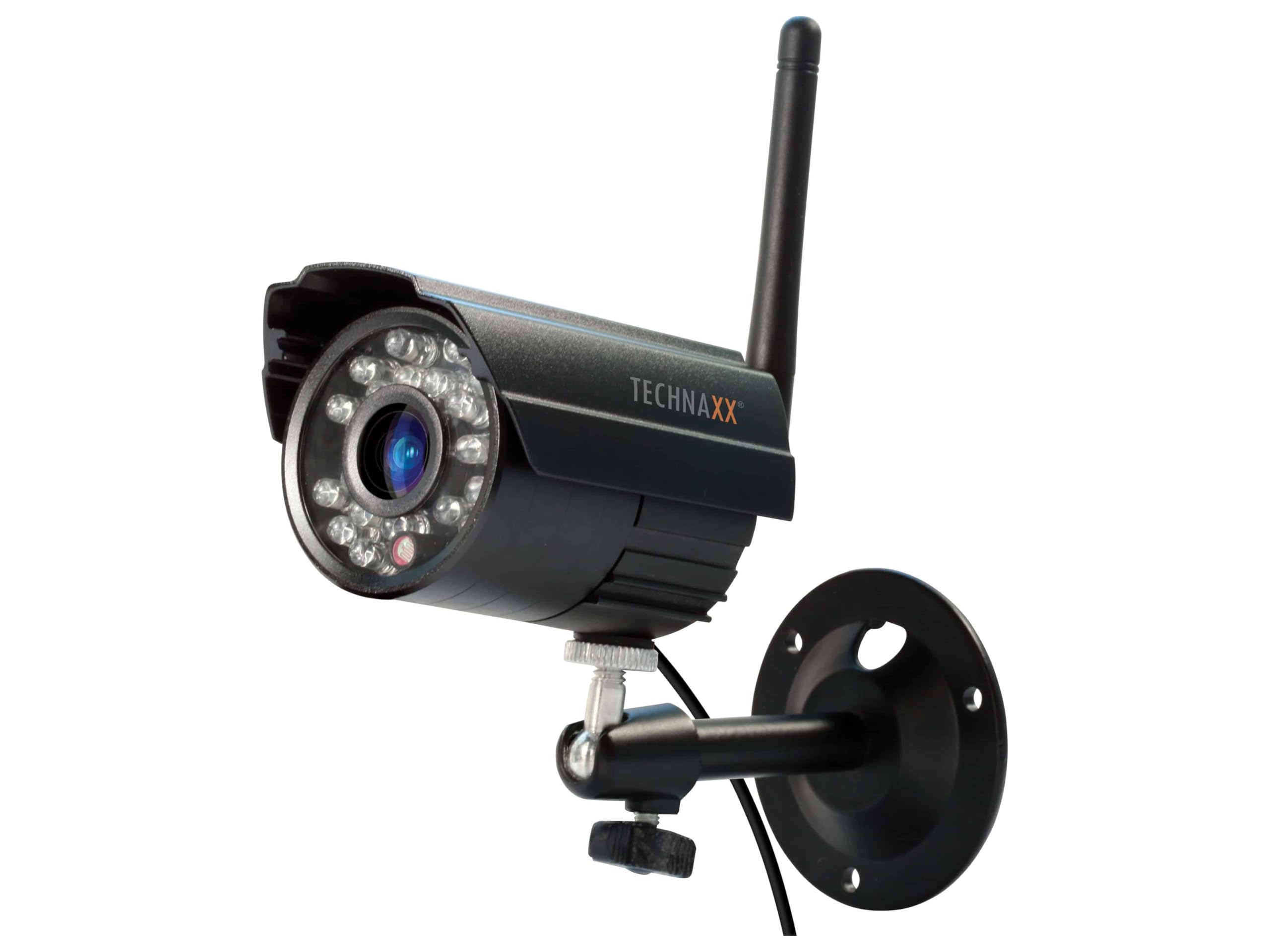 Technaxx Telecamera extra per una facile sicurezza Set telecamera per esterni Trasmissione wireless Plug & Play Monitor LCD da 7 pollici PIR Visione diurna e notturna Microfono integrato TX-28