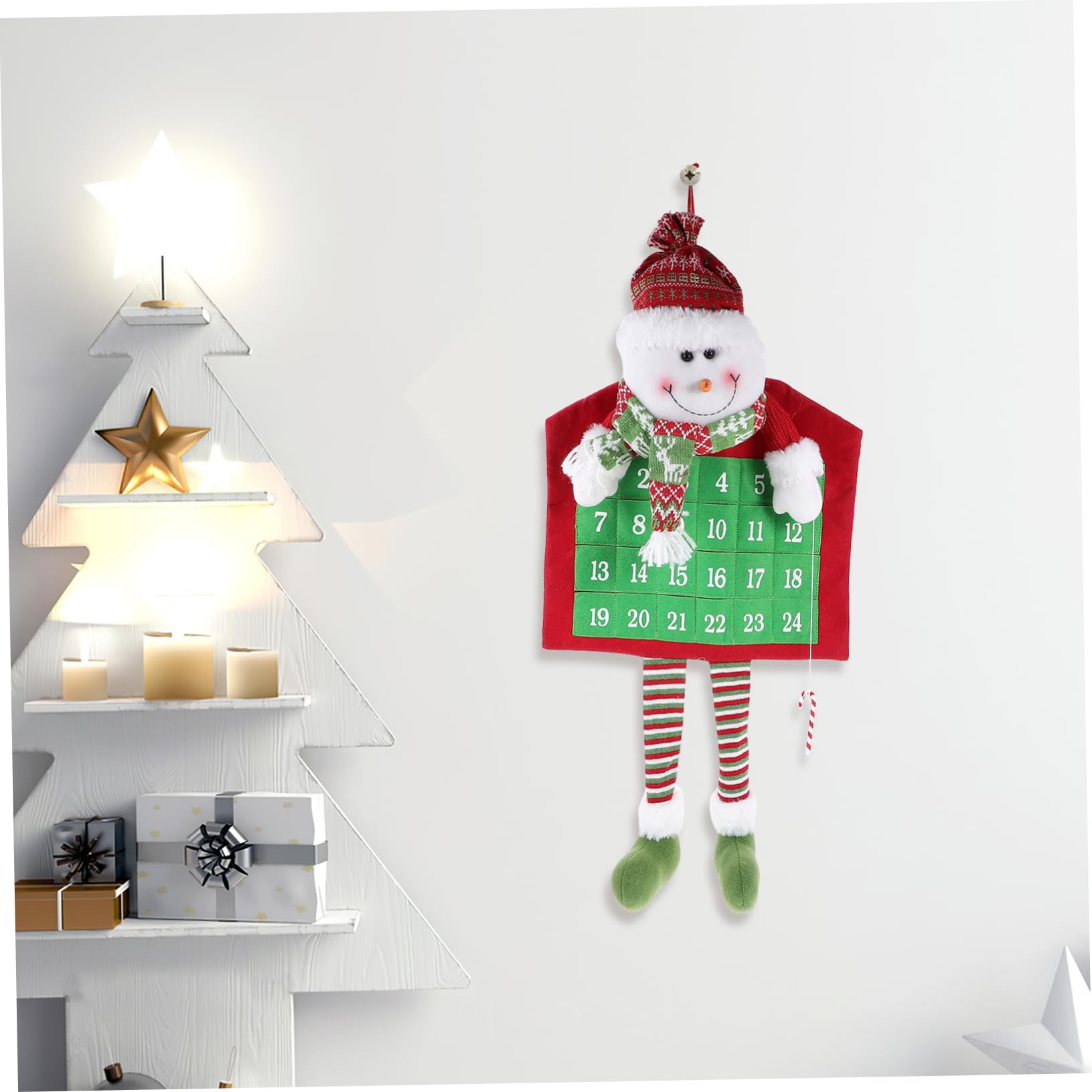 PartyKindom Calendario Dell'avvento Fai da Te Ciondolo per Porta di Casa Decorazione Calendario da Appendere alla Parete per Porte e Interni