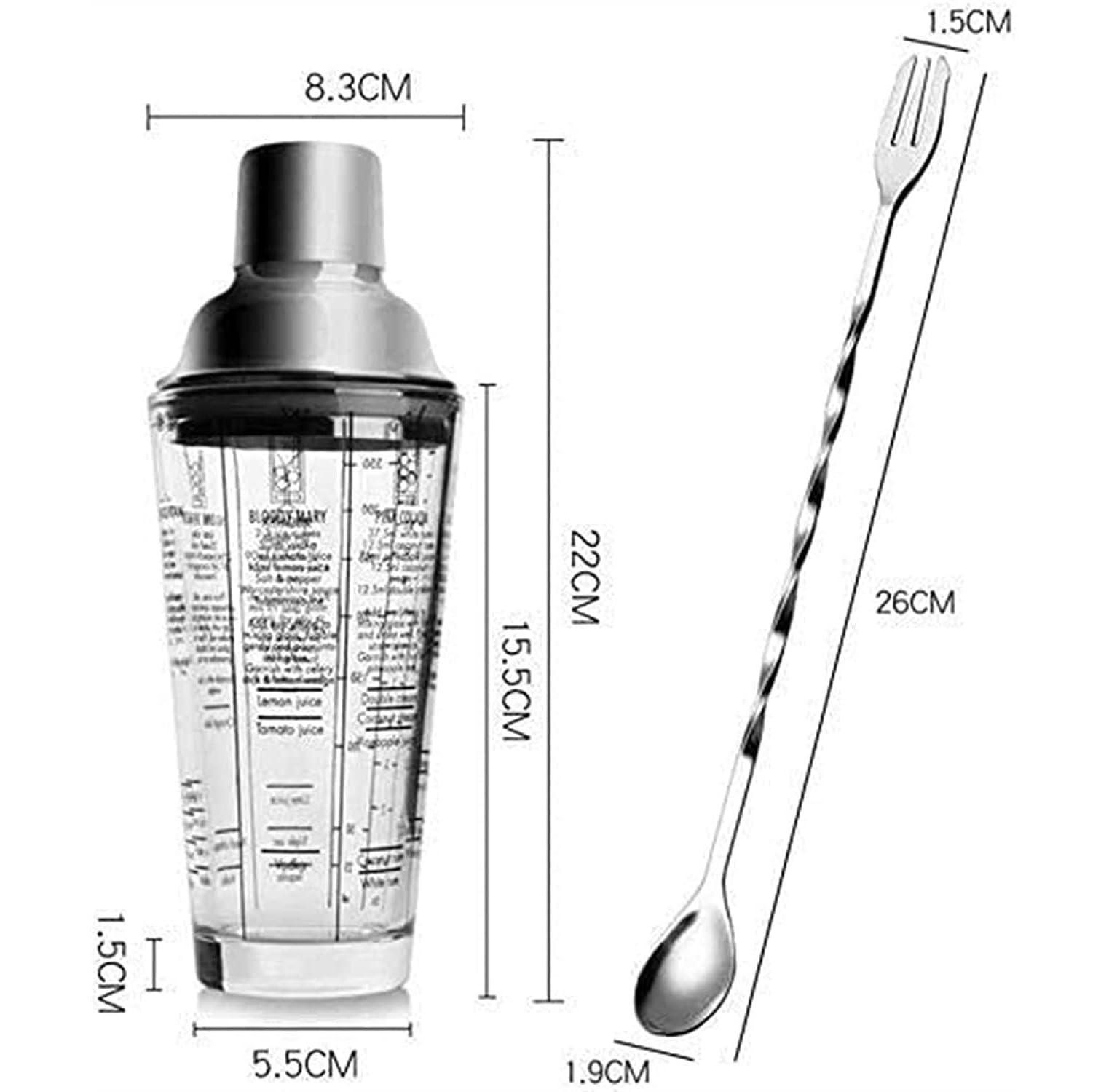 Coctelera Profesional Juego De Coctelera De 19 Piezas Juego De Barman con Soporte Barra De Acero Inoxidable Herramienta Mezclador De Bebidas Kit Coctelería
