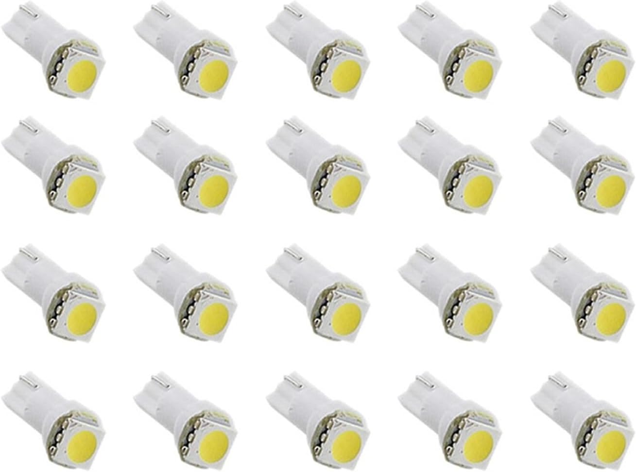 20Pcs T5 DC 24V 5050 LED Bulb SMD Car Interior Lights Dashboard Warming Indicator Wedge Truck Van Instrument Dome Lamp(Green)