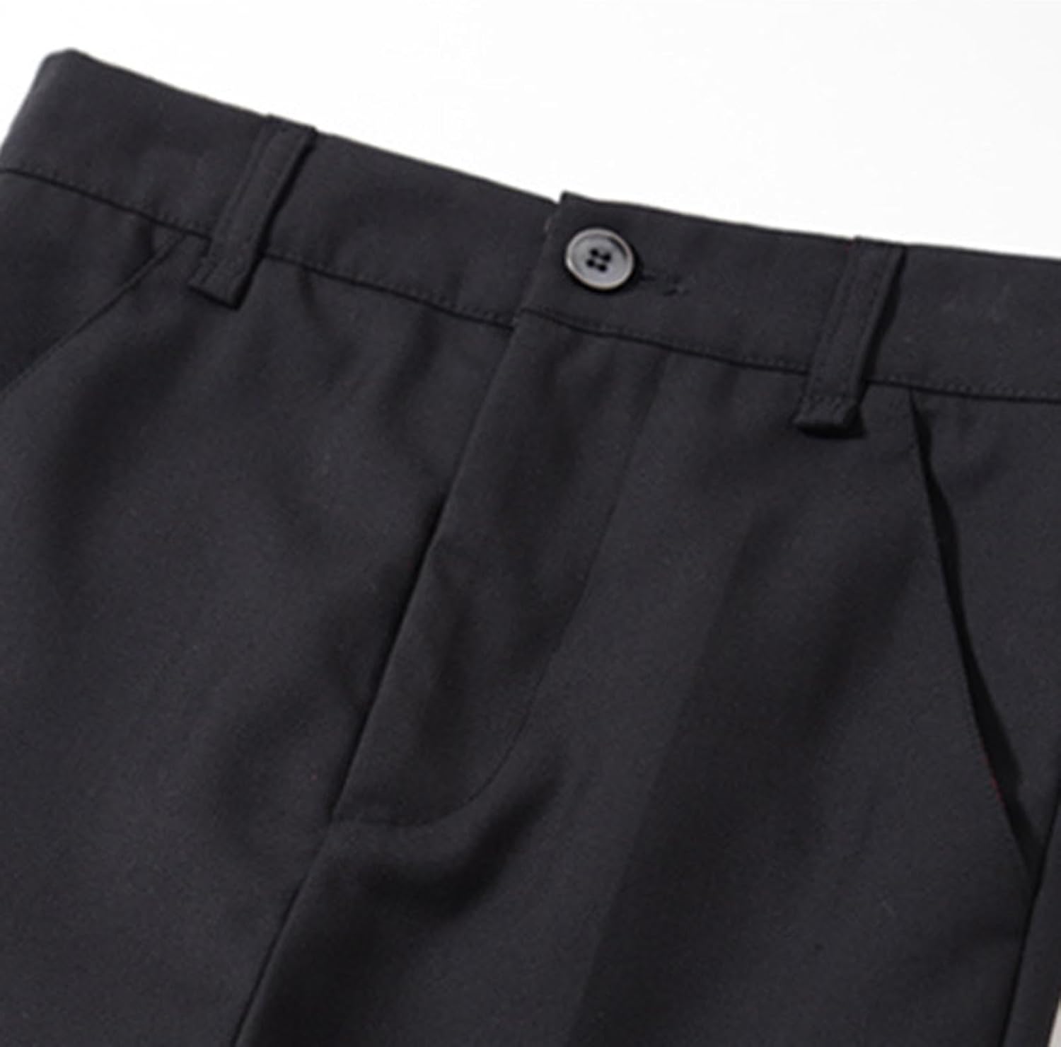 Boys Dress Pants Flat Front Straight Leg School Uniform Pant Comfortable Fit Cotton Slacks for Kids Size 3-16 Years