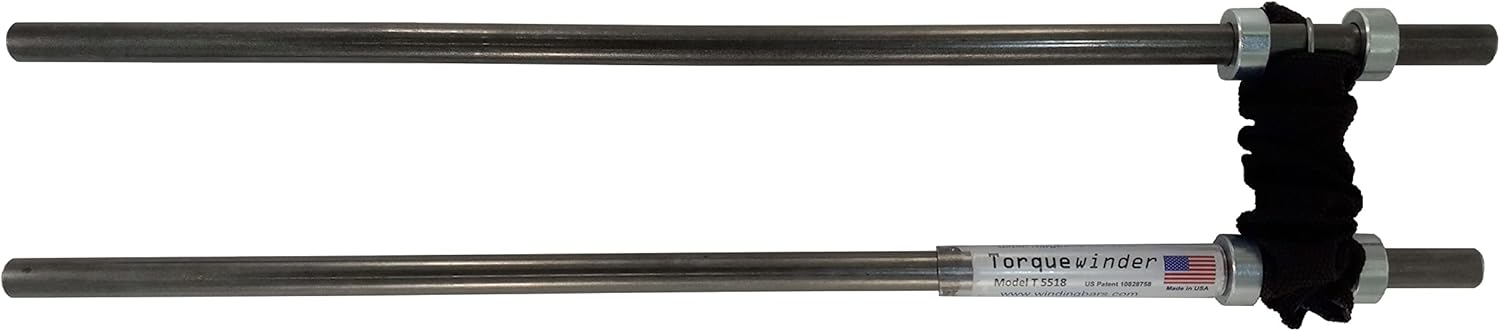 Garage Door Spring Winding Bars Tool: Easier to Handle and Safer to use Than Basic Winding Bars. Torquewinder Model T5518 has 1/2” Diameter Bars, 18" Long for Easy handling. Fits 1/2" Dia. Hole.
