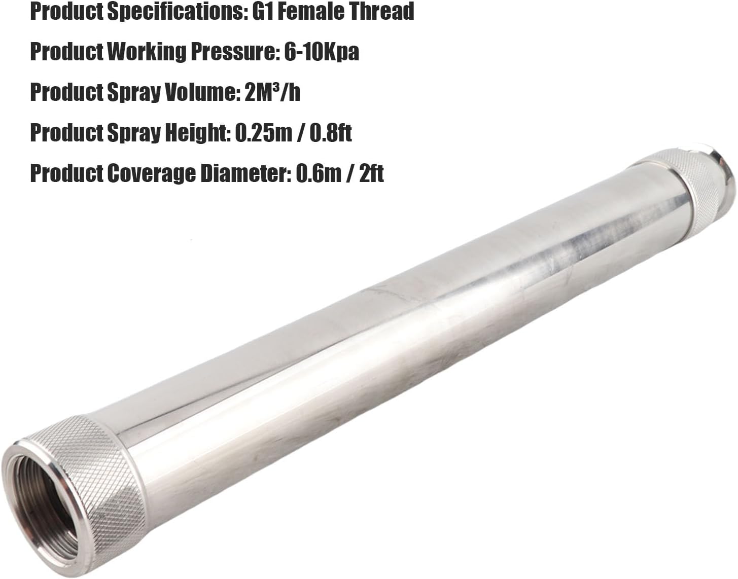 G1 DN25 Female Thread Telescopic Mushroom Fountain Nozzle, Stainless Steel Pond Sprinkler with Hemisphere Water Bell Spray for Landscape Water Features